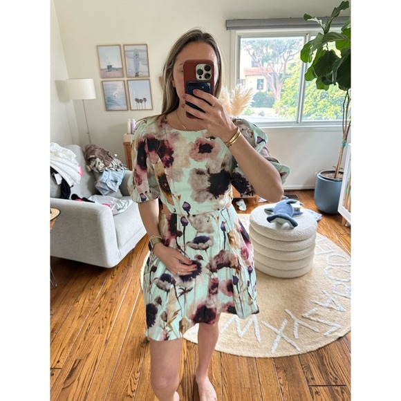 Karina Grimaldi Fleur Print Dress Medium NWT - Picture 4 of 11